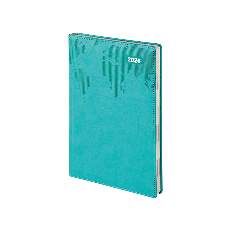 N102 Turkuaz Termo Deri̇ Tarihli Ajanda (Ivory Kağıt)