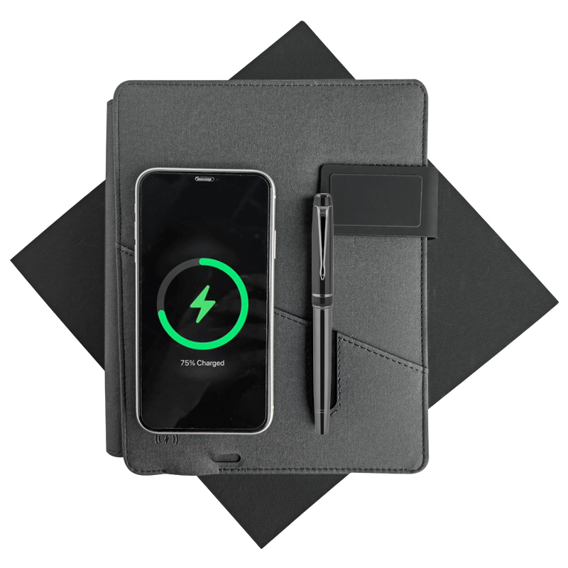 1071 Gri Premıum Powerbank Organizer Hediyelik Set