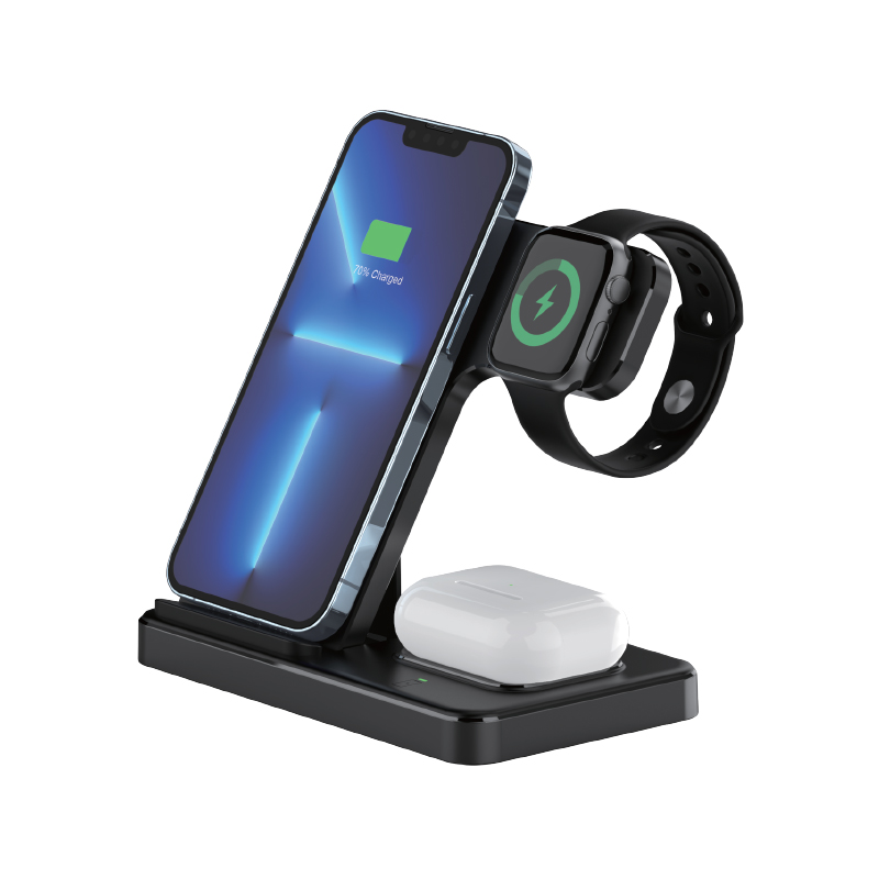 N4220 Siyah 3'ü 1 Arada Kablosuz Şarj Cihazı