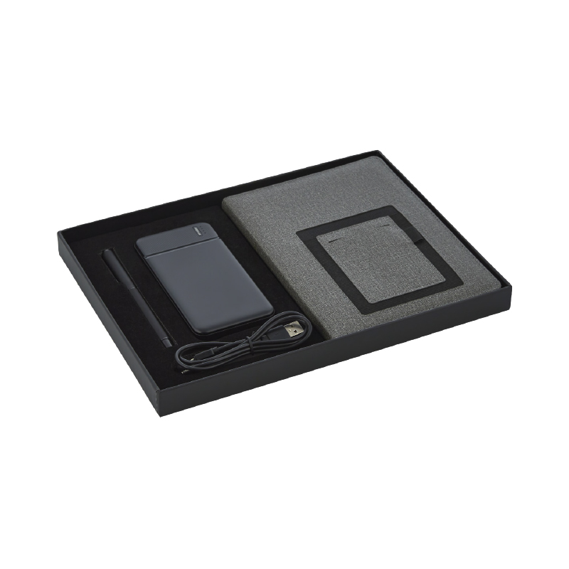 5063 Siyah Defter & Kalem & Powerbank Set