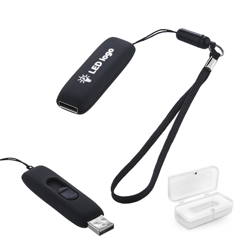 F-203-32 Siyah - Beyaz Işık 32 GB Işıklı Rubber Usb