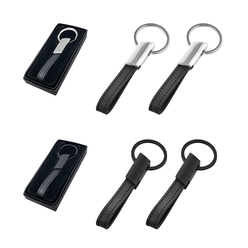 Çift Taraflı Metal Suni Deri Anahtarlık