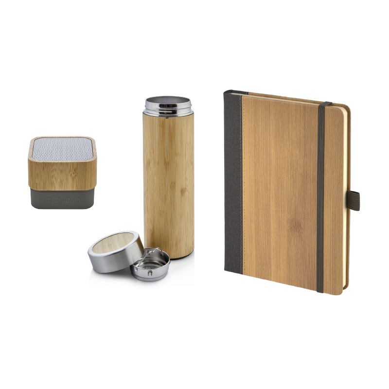 5080 Bambu Defter & Hoparlör & Termos Set